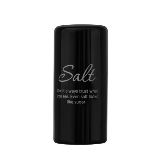 Salt and pepper set with stand Ardesto Midori, 8.5cm, 3psc, ceramic, bamboo, black