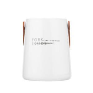 Cutlery holder with handle Ardesto, 14cm, ceramic, leather, white