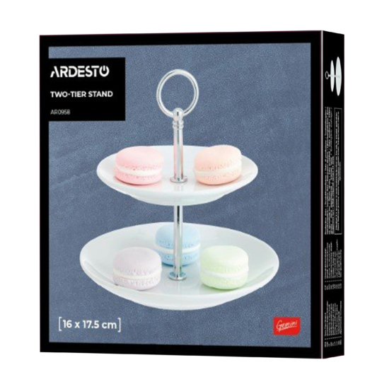 Two-tier stand Ardesto, 16?16?17.5cm, ceramic, white