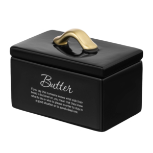Butter dish Ardesto, 13.5?8.5?10cm, ceramic, black