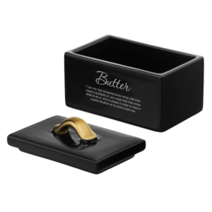 Butter dish Ardesto, 13.5?8.5?10cm, ceramic, black