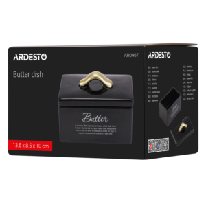 Butter dish Ardesto, 13.5?8.5?10cm, ceramic, black