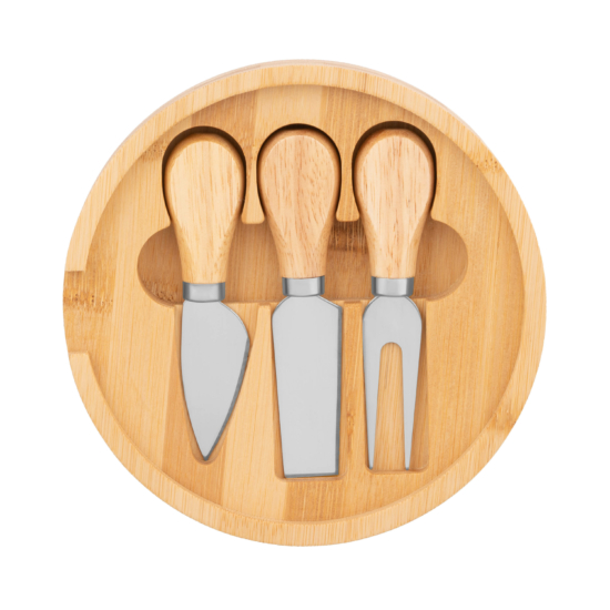 Cheese serving set Ardesto Midori, 4psc, bamboo, wood, stainless steel