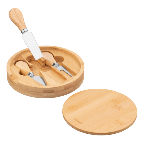 Cheese serving set Ardesto Midori, 4psc, bamboo, wood, stainless steel