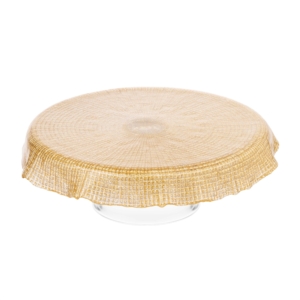 Блюдо для торта Ardesto Golden ice 28х9.5см, стекло, круглая, золотистый
