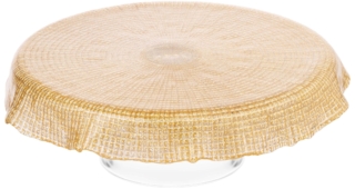 Cake stand Ardesto Golden ice 28х9.5cm, glass, round, golden