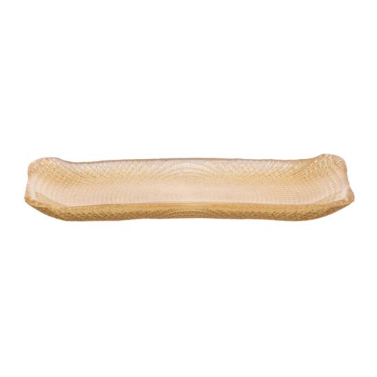Блюдо ARDESTO Golden ice 33х13см, стекло, прямоугольная, золотистый