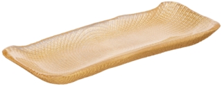 Plate ARDESTO Golden ice 33х13cm, glass, rectangular, golden