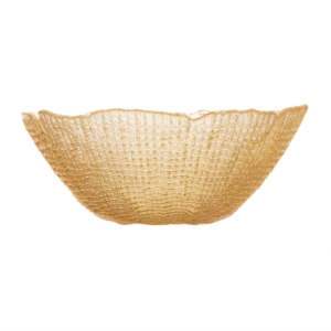 Salad bowl ARDESTO Golden ice 20.5×8.5cm, 1150ml, glass, golden