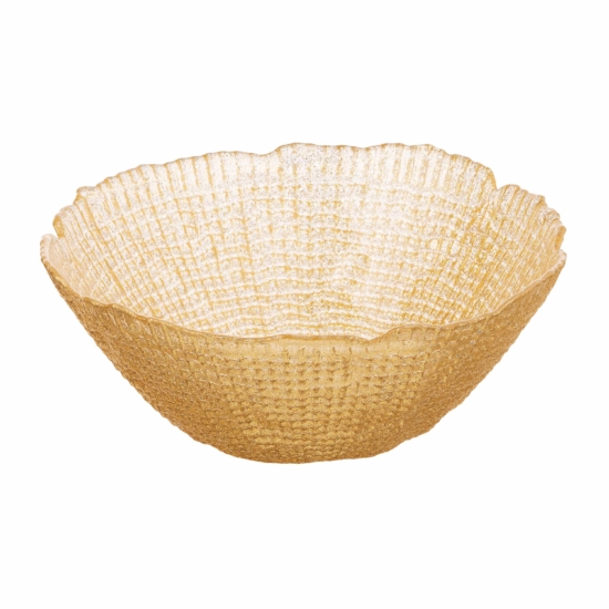 Salad bowl ARDESTO Golden ice 20.5×8.5cm, 1150ml, glass, golden