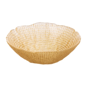 Salad bowl ARDESTO Golden ice 16x5cm, 460ml, glass, golden