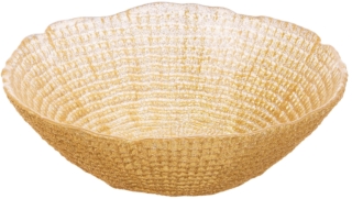 Salad bowl ARDESTO Golden ice 16x5cm, 460ml, glass, golden