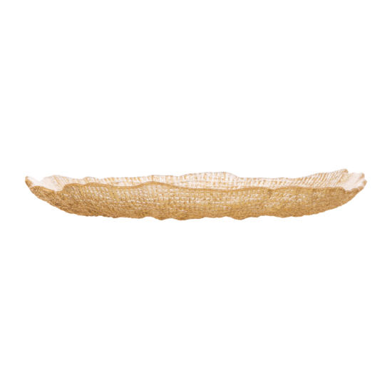 Plate ARDESTO Golden ice 20.5x2cm, glass, golden