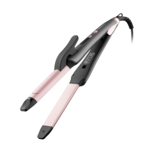 Hair straightener-curling iron ARDESTO Pink Touch, 65W, 100-200C, ceramics, gray+pink