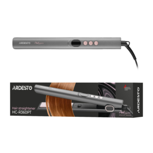 Hair straightener ARDESTO Pink Touch, 52W, 150-230C, ceramics, gray+pink