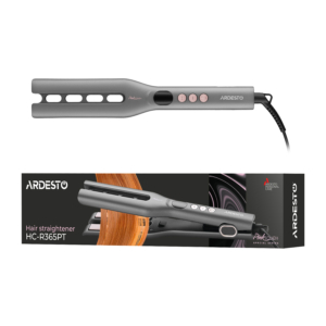 Hair straightener ARDESTO Pink Touch, 68W, 150-230C, ceramics, gray+pink