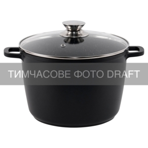 ARDESTO Casserole with glass lid Gemini, 10l, aluminum, black