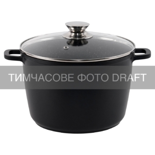 ARDESTO Каструля зі скляною кришкою Gemini, 10л, алюміній, чорний