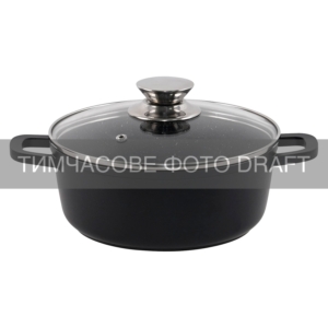 ARDESTO Casserole with glass lid Gemini, 3.2l, aluminum, black
