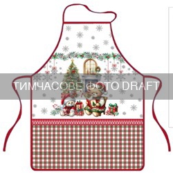 ARDESTO Фартук Christmas Bears 60х80см, 100% полиэстер, зеленый