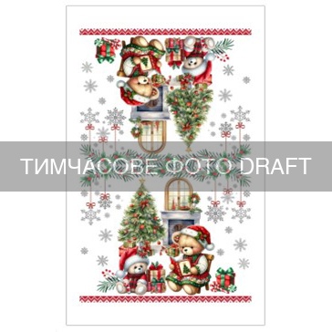 ARDESTO Kitchen towel set Christmas Bears 38х63cm, 2pcs, 100% cotton, green