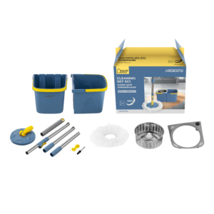 ARDESTO Solid SC1 Cleaning Set wringer mop 138cm, double bucket, polypropylene, stainless steel, microfiber