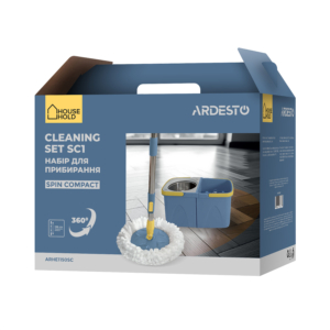 ARDESTO Solid SC1 Cleaning Set wringer mop 138cm, double bucket, polypropylene, stainless steel, microfiber