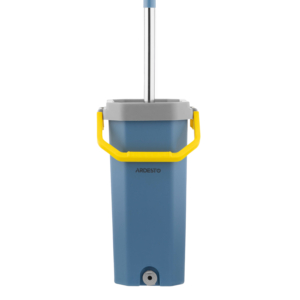 ARDESTO Solid FM1 Cleaning Set: flat mop 125х33cm, bucket, 2 mop pads, polypropylene, plastic, stainless steel