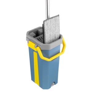 ARDESTO Solid FM1 Cleaning Set: flat mop 125х33cm, bucket, 2 mop pads, polypropylene, plastic, stainless steel
