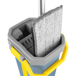 ARDESTO Solid FM1 Cleaning Set: flat mop 125х33cm, bucket, 2 mop pads, polypropylene, plastic, stainless steel
