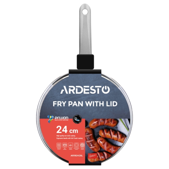Fry pan with lid ARDESTO Gemini Vasto, 24cm, aluminium, gray