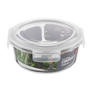 ARDESTO Food storage container ARDESTO Gemini 1.2l, borosilicate glass, plastic, round, transparent