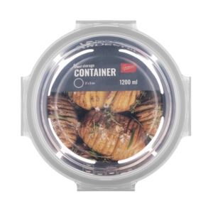 ARDESTO Food storage container ARDESTO Gemini 1.2l, borosilicate glass, plastic, round, transparent