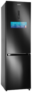 Refrigerator ARDESTO bottom freezer, 201.8×59.5×66, ref-256L, freez.-122L, 2doors, A++, NF, inv., display ext, fresh zone, black