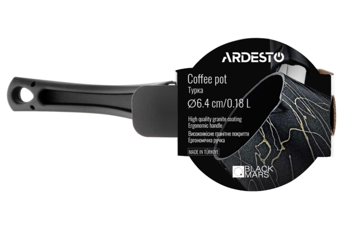 Coffe pot ARDESTO Black Mars, 0.18l, aluminum, bakelite, black