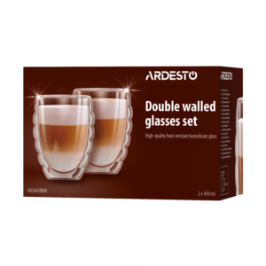 ARDESTO Double wall glass set ARDESTO 450ml, 2pcs, borosilicate glass, transparent