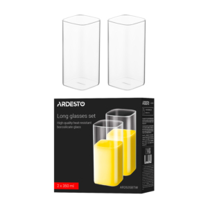 Set of glasses ARDESTO Twins 350ml, 2pcs, borosilicate glass, transparent