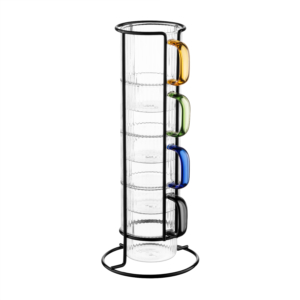 Set of cups with stand ARDESTO 350ml, 4pcs, borosilicate glass, transparent