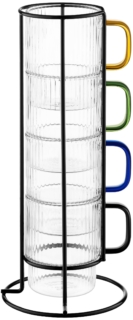 Set of cups with stand ARDESTO 350ml, 4pcs, borosilicate glass, transparent