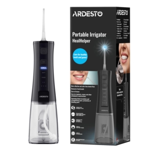 Irrigator portable ARDESTO, cup 300 ml, Li-ion included, case, 6 nozzles, USB-C > USB-A, black