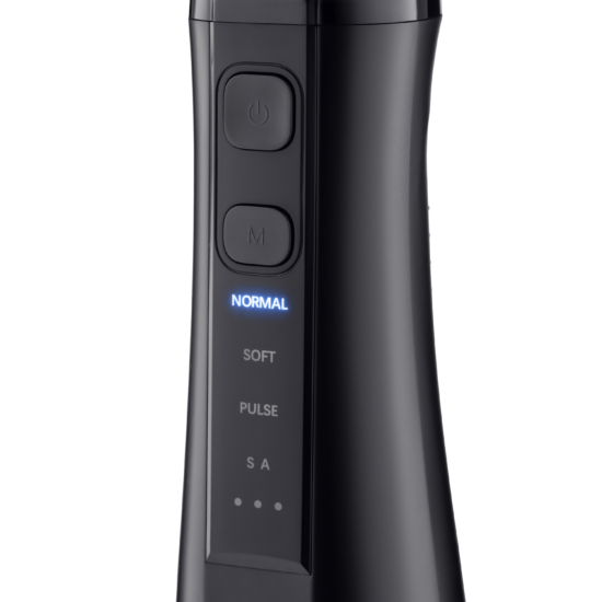 Іригатор ARDESTO портативний, чаша 300 мл, Li-ion акум., в компл. чохол, 6 насадок, USB-C > USB-A, чорний