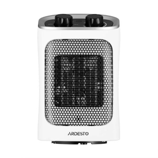 Fan heater ARDESTO FHC-1500MCW 15m2, 1500w, mechanical control, ceramic heating element, white