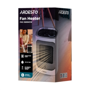 Fan heater ARDESTO FHC-1500MCW 15m2, 1500w, mechanical control, ceramic heating element, white