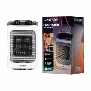 Fan heater ARDESTO FHC-1500MCW 15m2, 1500w, mechanical control, ceramic heating element, white