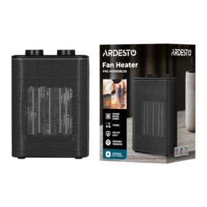 Fan heater ARDESTO M2000BLSS 20m2, 2000w, mechanical control, ceramic heating element, black