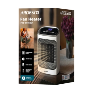 Fan heater ARDESTO FHC-1500ECW 15m2, 1500w, electronic control, ceramic heating element, white