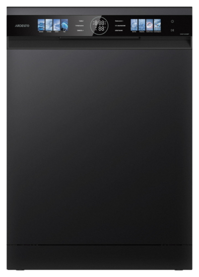 Dishwasher ARDESTO, 15sets, B, 60cm, display, inverter, 3 basket, smart wash, extra hygiene, autodoor, black