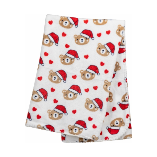Набір ARDESTO Christmas Bear 2 предмети: плед 90х75см, декор. іграшка 24см, 100% поліестер, коричневий