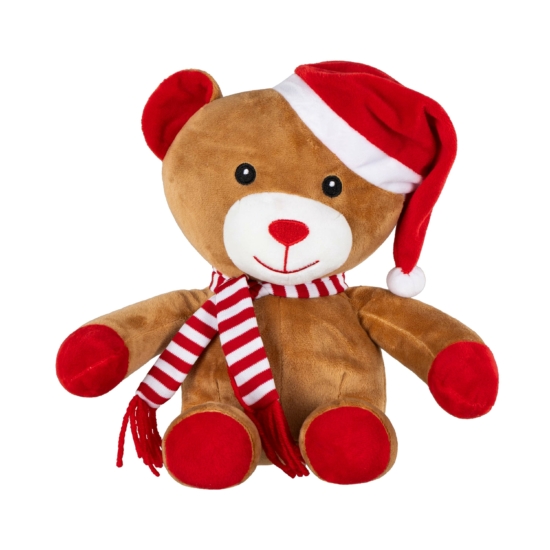 Набір ARDESTO Christmas Bear 2 предмети: плед 90х75см, декор. іграшка 24см, 100% поліестер, коричневий
