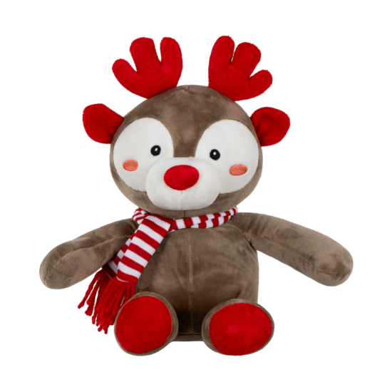 Set ARDESTO Christmas Deer set 2 items: blanket 90x75cm, decor. toy 24cm, 100% polyester, grey